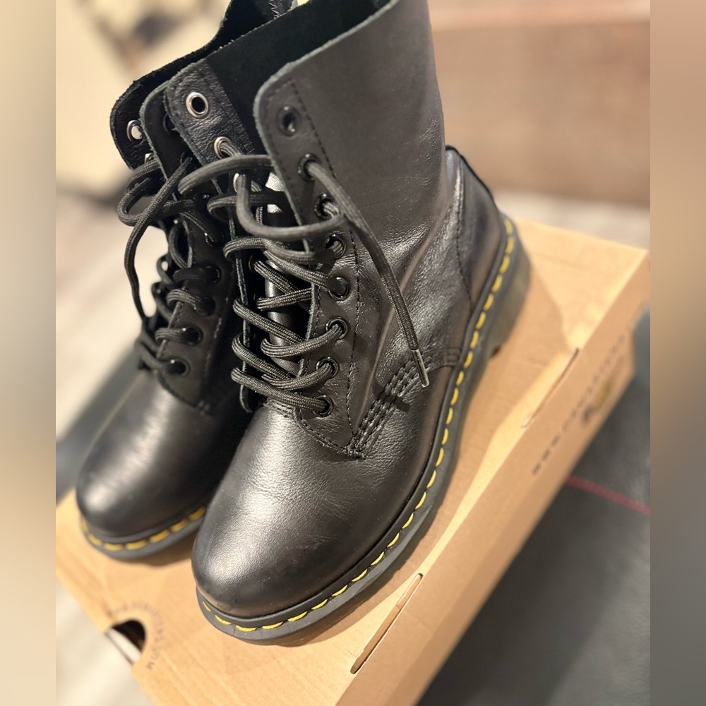 Dr. Martens Black Leather Lace-Up Boots